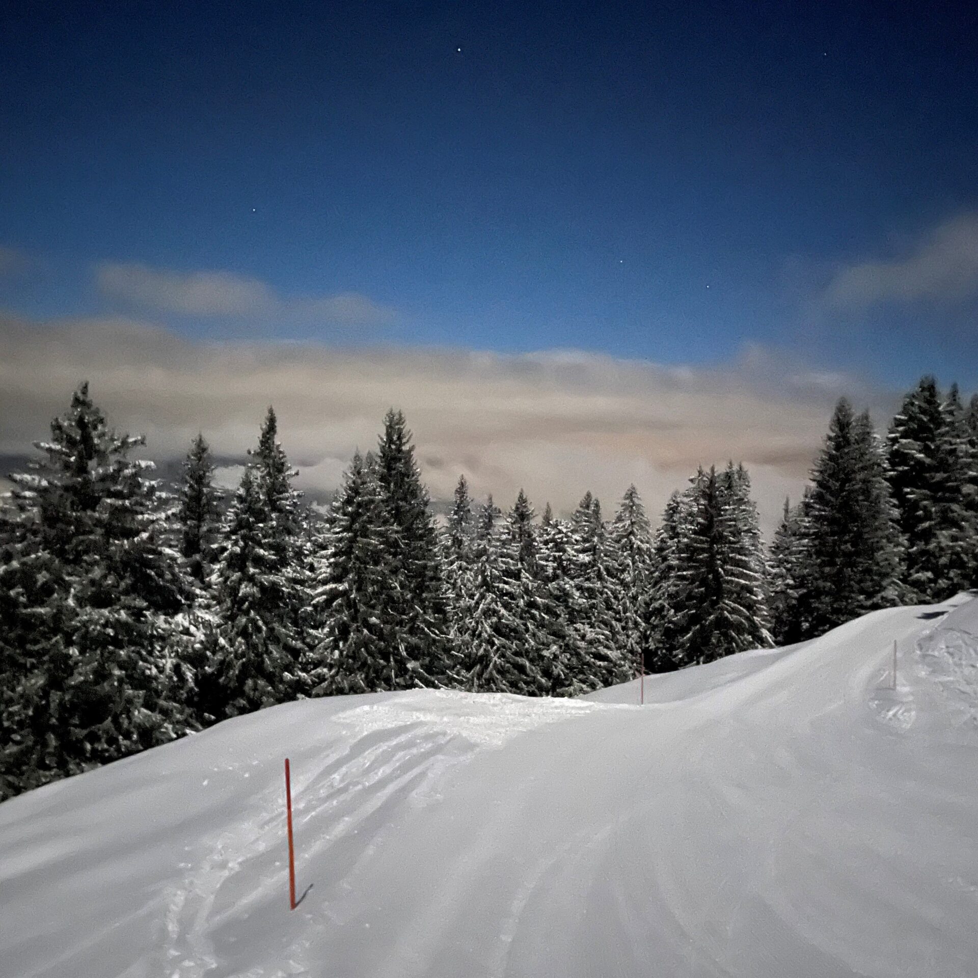 Vollmondnacht mit blauem Himmel beim Studabord